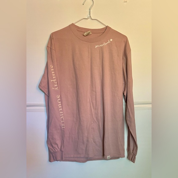 Simply Southern Mauve Long Sleeve Tee with inspiring message, size L - Picture 1 of 3